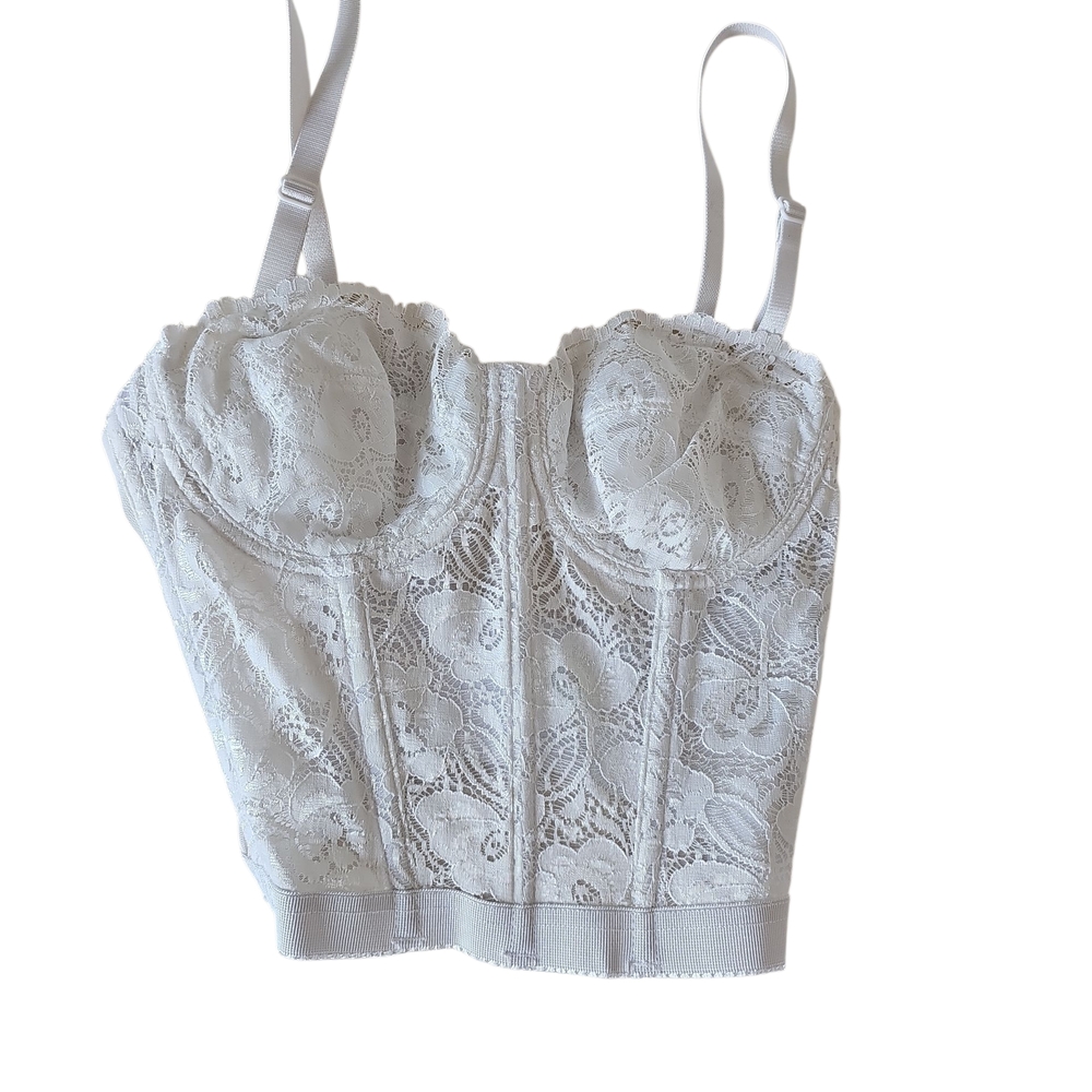 White Lace Angel Costume Crop Top